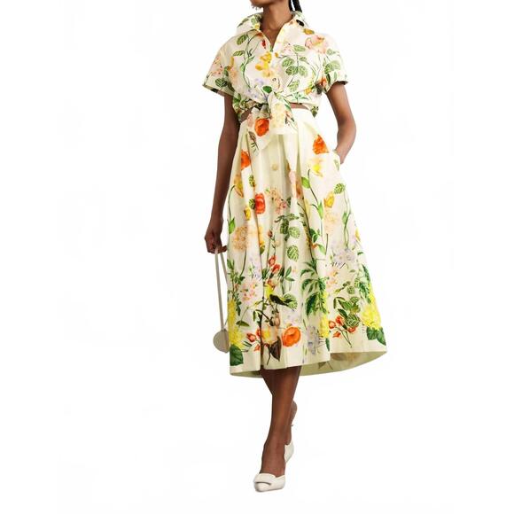 CARA CARA Tops - NEW CARA CARA asbury cropped tie shirt in nectar egret